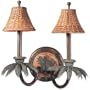 Maitland-Smith Palm Leaf and Woven Rattan Wall Sconce