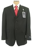 Sean John - Sean John Mens Single Breasted 2 Button Black Pinstripe Wool Suit - Size 39R