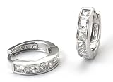 Crislu Channel Set Hoop Earrings (1.90 cttw)