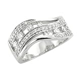 14k White Gold Diamond Wedding Anniversary Ring / Band Size 7 (H-I, SI-I, 0.63 carat)