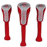 Ohio State Buckeyes College NCAA Logo Nylon Graphite Golf Set of 3 Headcovers