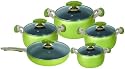 Imperial 10-piece Soft Anodized Cookware Set, Green
