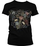 41zW95smyfL. SL160  Gothic Cross and Fleur De Lis Juniors Tattoo T shirt, Old School Cross Tattoo Juniors Tee, X Large, Pink