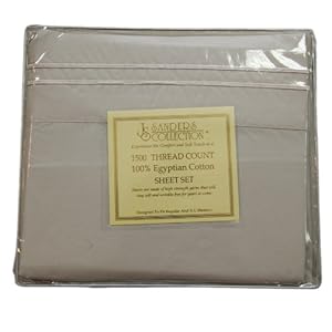 JS Sanders 1500 Thread Count Sheet Set, Full Size, Beige