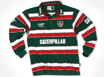Leicester Tigers 2011/12 Home L/S Rugby Replica Rugby Shirt Green - size L Leicester Tigers 2011/12 Home L/S Rugby Replica Rugby Shirt Green - size L