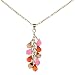 18kt Gold over Sterling Silver Smokey + Pomegranate Glass + Garnet CZ Briolette Cluster Necklace