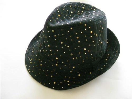 Michael Jackson Replica Black Fedora w/ Gold Sparkles