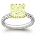 3.13 carat Fancy Canary Yellow Radiant Cut Certified Diamond Anniversary Engagement Ring in 18k Gold Center 2.00 Carat VS1