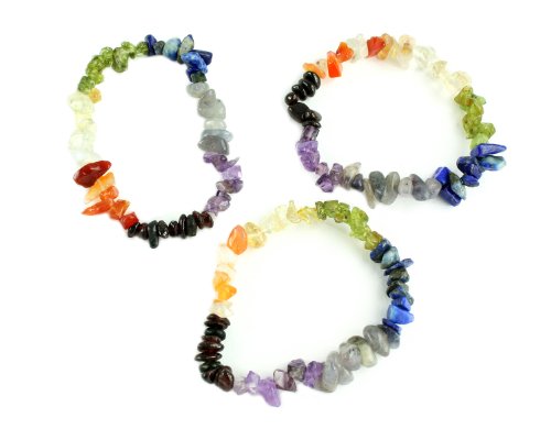 Healing Body, Mind, and Spirit Chakra Natural Stone Stretch Bracelet (Set of 3) On Sale