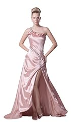 One Shoulder Beaded Silk  Dress