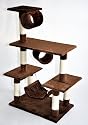 Katzenbaum / Kratzbaum GINO 2 - BRAUN - 128 cm hoch , inkl. 2 Spielrollen und Liegemulde - 40176