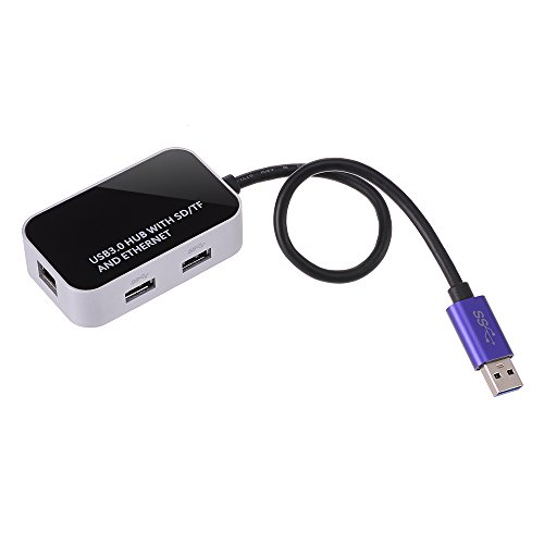 ZhiZhu® USB 3.0 LAN RJ45 Gigabit Ethernet Adapter Conventer Micro SD/TF Card Reader 2-port USB Hub Interface For Windows XP/Vista/Win7/Win8/ MAC OS x10.4??10.8/Nintendo/Nintendo Wii u/chrome-book