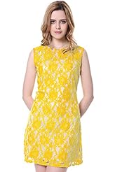 Thigh Length Sleeveless Vintage Lace Mini Dress 