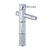 FREUER Bambù Collection: Bamboo Style Bathroom Sink Faucet, Polished Chrome