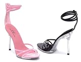 458-June, 4.5 Inch Metallic Heel Strappy Sandal, by Ellie Shoes