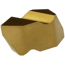 Dorian Tool NT PVD-TiN Coated Carbide DorNotch Threading and Grooving Insert, Negative Rake Angle, Right Hand Cut, General Purpose Chip Breaker for Ferrous Metals, V Thread, 6-20 External/5-12 Internal TPI (Pack of 10)