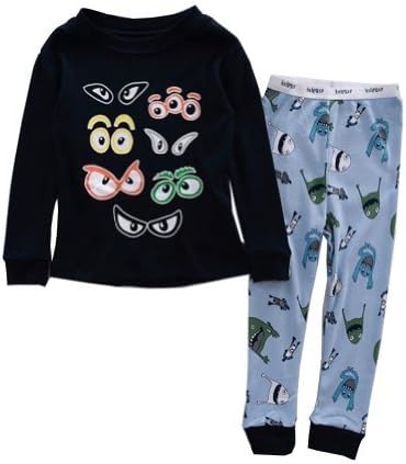 Little Wardrob Unisex-Baby Monster Fluorescent Long Sleeve Pyjama Navy 5-6Years