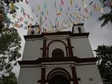 Sale  decorative outside flags-Church with Decorative Mexican Flags Hanging Outside, San Cristobal de Las Casas, Mexico Premium Photographic Poster Print by Gina Martin, 12x16