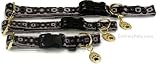 Premier Quick Snap Collars - SILVER & BLACK, Size: LARGE