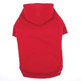 Casual Canine 8-Inch Cotton Basic Dog Hoodie, X-Small, Red