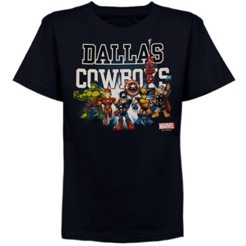 Dallas Cowboys Preschool Marvel Avengers Tiny Coaches T-Shirt - Navy Blue(Size=7)