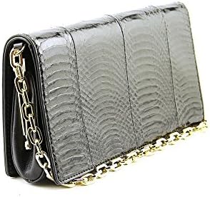 Tory Burch Carly Snake Clutch Women Black Clutch