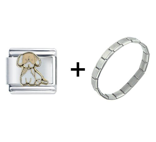 Sitting Puppy Italian Charm Bracelet