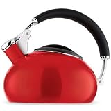 Copco One-Touch 2-1/2-Quart Enamel on Steel Teakettle, Red