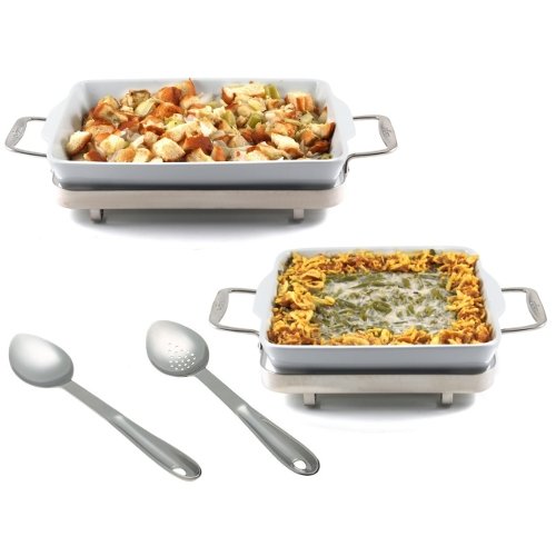 All-Clad Holiday Sides Porcelain and Stainless Steel Baking and Serving Set
