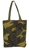 Woodland Camo Lightweight Canvas Tote Bag