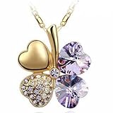 Swarovski Elements Crystal Four Leaf Clover Pendant Necklace 19