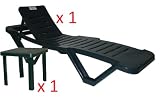 from Resol Resol Green Sun Lounger - (Pack of 1 Sun Lounger and 1 Matching Table) - UV Resistant, stylish and durable furniture for your garden