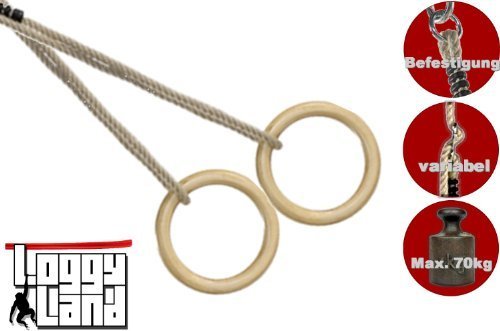 Imagen 1 de Anillos de gimnasia anillos de balanceo de madera