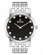 Bulova Men`s 96D106 Diamond Black Dial Bracelet Watch