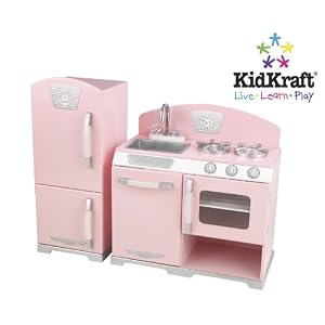 Kidkraft Retro Kitchen and Refrigerator in Pink by Kidkraft