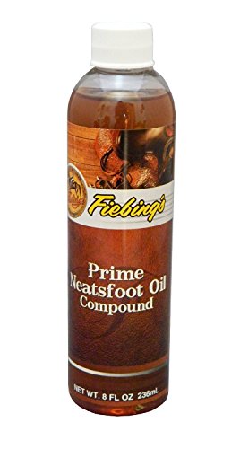 Fiebing'sPrime Neatsfoot Oil 8 oz - Leather Conditioner & Preservative with Synthetic & Natural Animal Oil - Waterproof, Soften, Restore, & Strengthen Leathercraft Shoe, Boot, Saddle, Couch, Purse