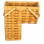 Household Essentials ML-5347 Woven-Chipwood Rectangular-Shaped Stair Basket with Handle