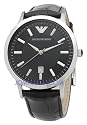 Emporio Armani Men's Stainless Steel and Black Leather Watch #AR2429