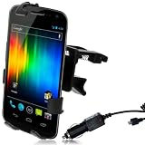 Wicked Chili Autohalterung für Samsung Galaxy Nexus i9250 Smartphone - Halter für die Lüftung - KFZ Lüfter-Halterung (360 Grad drehbar) + KFZ Ladekabel (1000mAh, 12V, 24V) schwarz