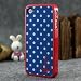 Blue and White Polka Dot Pattern Hard Case with Red Trim and Anchor Design for Apple Iphone 4s / 4 (