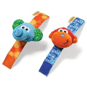 Infantino: Monkey and Elephant Wrist Rattles by Infantino