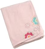 NoJo Pop Petals Coral Fleece Blanket, Pink/White