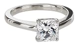 18k White Radiant Cut Diamond Solitaire Ring (GIA Certified 1.5 ct, D Color, SI2 Clarity), Size 6