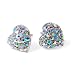 Aurora Borealis Crystal Heart Stud Earrings Fashion Jewelry