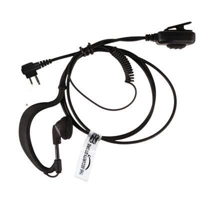 Motorola Radio 2 Pin Earpiece (Police Style G-Shape Headset with PTT Microphone)