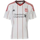 adidas Liverpool Away Shirt 2010 2011 Junior Whi/Red/Blk 11-12/3032