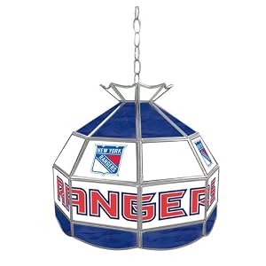 Trademark NHL New York Rangers stained glass Tiffany lamp - 16-inch diameter