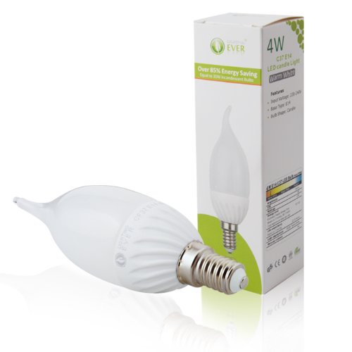 Best LE 4W C37 E14 LED Candle Bulb, Replace 35W Incandecent Bulb, Warm White, Chandeliers, Wall