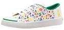 Babycham Womens Basic Lace Flamingo Canvas Pump White/Green