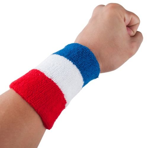 (Price/Piece)GOGO NBA Style Red/White/Navy Stripe Wristband, Sweatband, 10cm x 8cm